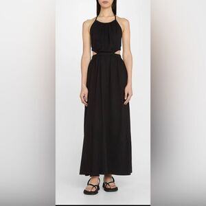 MONROW cut out halter maxi dress in black Size M